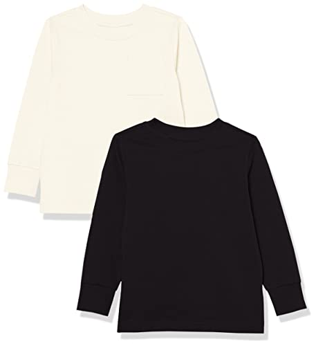 Amazon Essentials Unisex Kinder Langarm-T-Shirt mit Rippbündchen, 2er-Pack, Elfenbein/Schwarz, 2 Jahre Amazon Essentials Unisex Kinder Langarm-T-Shirt mit Rippbündchen, 2er-Pack, Elfenbein/Schwarz, 2 Jahre von Amazon Essentials