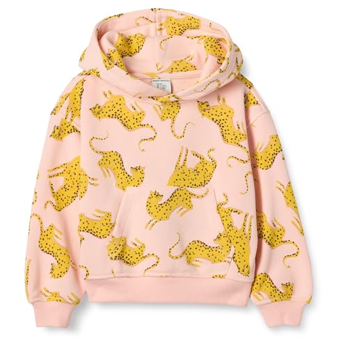 Amazon Essentials Unisex Kinder Oversized-Hoodie, Pfirsich Gelb Leopardenmuster, 8 Jahre von Amazon Essentials