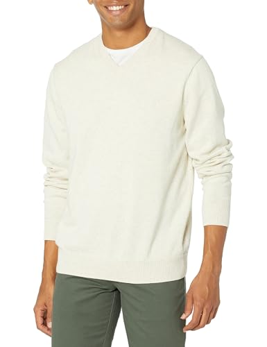 Amazon Essentials Herren Pullover-Pullover Mit V-Ausschnitt (Erhältlich In Groß und Schwer), Haferbeige Meliert, S von Amazon Essentials
