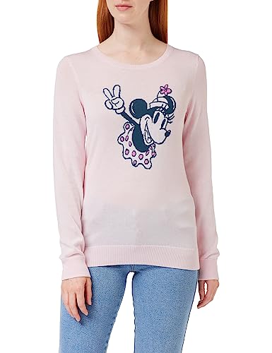 Amazon Essentials Disney | Marvel | Star Wars Damen Leichte Pullover mit Rundhalsausschnitt, Minnie Peace, L von Amazon Essentials