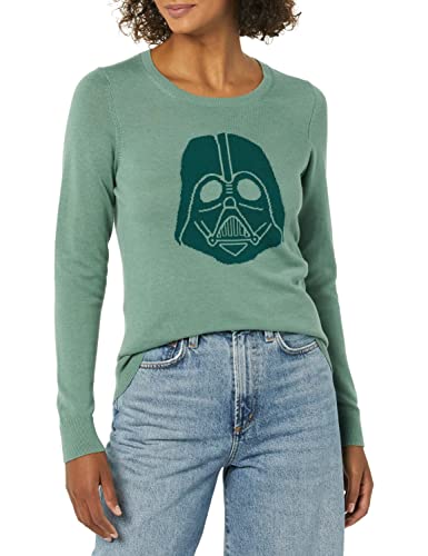 Amazon Essentials Disney | Marvel | Star Wars Damen Leichte Pullover mit Rundhalsausschnitt, Star Wars Vader, L von Amazon Essentials