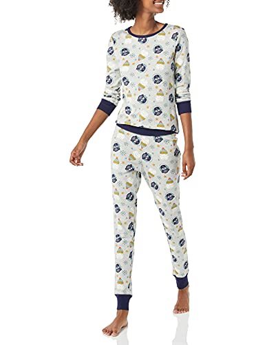 Amazon Essentials Disney | Marvel | Star Wars Damen Eng anliegende Baumwoll-Schlafanzüge, Star Wars Winter - Womens Snug-fit, XL von Amazon Essentials