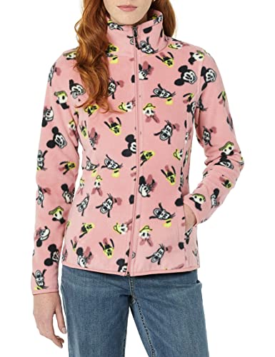 Amazon Essentials Disney | Marvel | Star Wars | Princess Damen Polarfleece-Jacke mit durchgehendem Reißverschluss und Stehkragen, Minnie und Freunde, M von Amazon Essentials