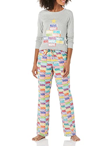 Amazon Essentials Women's Flannel Pajamas Sleep Pajama-Sets, Marvel Holiday Bricks, Medium von Amazon Essentials