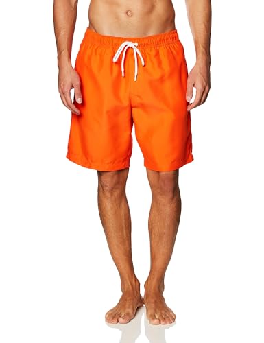 Amazon Essentials Herren Badehose, Schnell Trocknend, 23 cm, Orange, L von Amazon Essentials