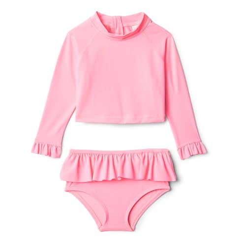 Amazon Essentials x Sofia Grainge 2-teiliges Langarm-Rashguard-Set für Baby Mädchen, Kräftiges Rosa, 24 Monate von Amazon Essentials