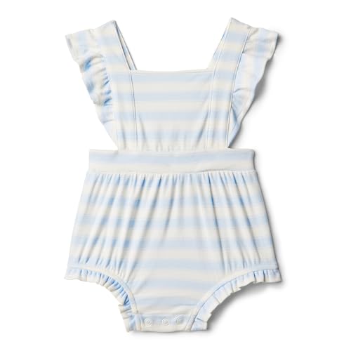 Amazon Essentials x Sofia Grainge Baby Mädchen Ärmelloser Body mit Rüschen, Blassblau Kühner Streifen, 12 Monate von Amazon Essentials