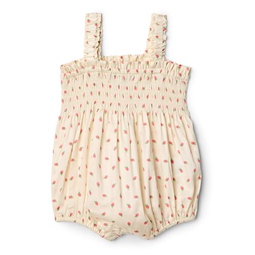 Amazon Essentials x Sofia Grainge Baby Mädchen Gewebter Ärmelloser Einteiler, Kräftiges Rosa Klein Erdbeeren, 24 Monate von Amazon Essentials