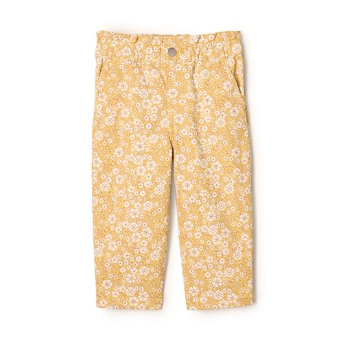 Amazon Essentials x Sofia Grainge Baby Mädchen Jeans mit Geradem Bein und Rüschen, Hellgelb Zart Blumig, 6-9 Monate von Amazon Essentials