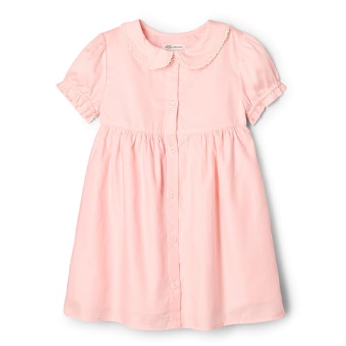Amazon Essentials x Sofia Grainge Baby Mädchen Kleid aus Baumwollsatin mit Kragen, Rosa, 12 Monate von Amazon Essentials