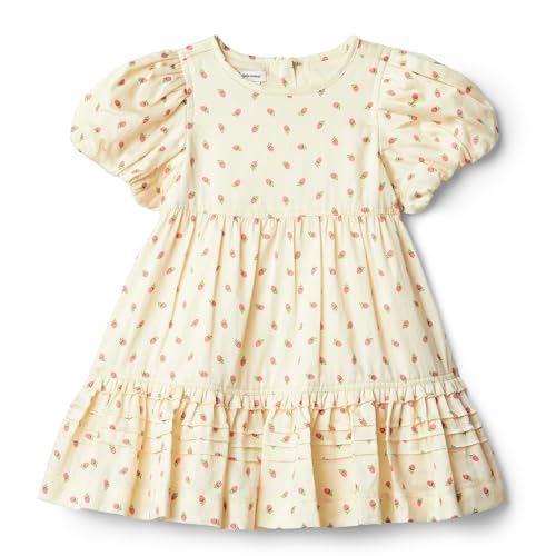 Amazon Essentials x Sofia Grainge Baby Mädchen Kleid mit Puffärmeln, Kräftiges Rosa Klein Erdbeeren, 0-3 Monate von Amazon Essentials