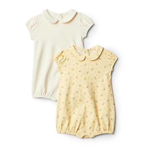 Amazon Essentials x Sofia Grainge Baby Mädchen Kurzärmliger Body mit Bubikragen, 2er-Pack, Ditsy Blumen/Elfenbein, 24 Monate von Amazon Essentials