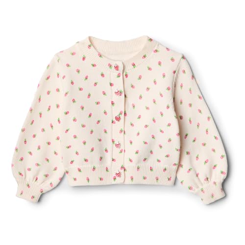 Amazon Essentials x Sofia Grainge Baby Mädchen Leichter Cardigan-Pulli, Kräftiges Rosa Klein Erdbeeren, 12 Monate von Amazon Essentials