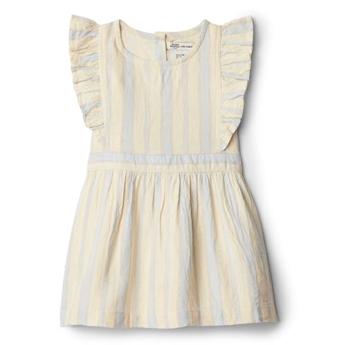 Amazon Essentials x Sofia Grainge Baby Mädchen Leinenkleid, Elfenbein Balkenstreifen, 24 Monate von Amazon Essentials