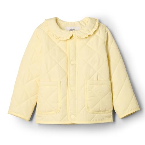 Amazon Essentials x Sofia Grainge Baby Mädchen Mittelschwere Feldjacke mit Rüschen, Buttergelb, 18 Monate von Amazon Essentials