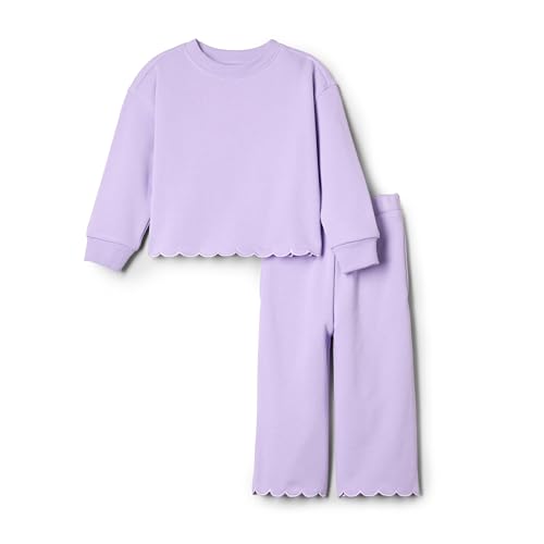 Amazon Essentials x Sofia Grainge Baby Mädchen Set aus Hose und Oberteil aus French Terry, Lila, 0-3 Monate von Amazon Essentials