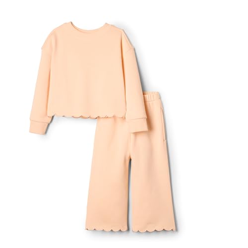 Amazon Essentials x Sofia Grainge Baby Mädchen Set aus Hose und Oberteil aus French Terry, Blasser Pfirsich, 0-3 Monate von Amazon Essentials