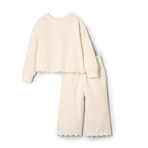 Amazon Essentials x Sofia Grainge Baby Mädchen Set aus Hose und Oberteil aus French Terry, Elfenbein, 6-9 Monate von Amazon Essentials