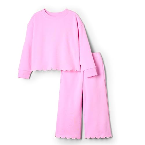 Amazon Essentials x Sofia Grainge Baby Mädchen Set aus Hose und Oberteil aus French Terry, Rosa, 6-9 Monate von Amazon Essentials