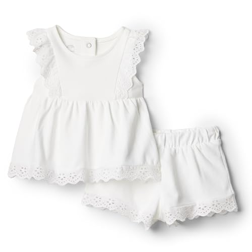 Amazon Essentials x Sofia Grainge Set aus Shorts und Top mit Ösen für Baby Mädchen, Weiß, 0-3 Monate Amazon Essentials x Sofia Grainge Set aus Shorts und Top mit Ösen für Baby Mädchen, Weiß, 0-3 Monate von Amazon Essentials
