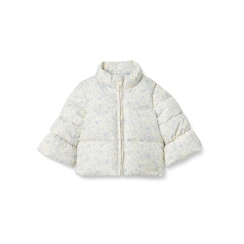 Amazon Essentials x Sofia Grainge Baby Mädchen Steppjacke aus TAFT, Elfenbein Blau Blüht in Linien, 24 Monate von Amazon Essentials