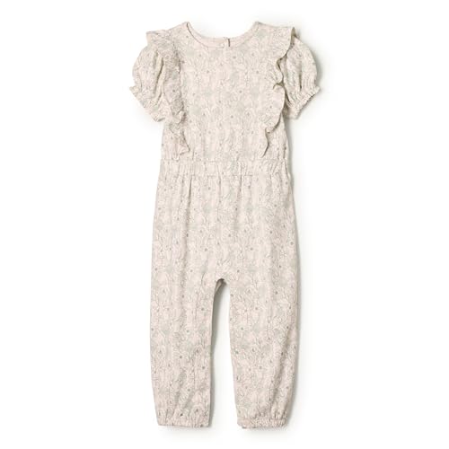 Amazon Essentials x Sofia Grainge Baby Mädchen Strampler mit Rüschen, Blassrosa Skizze Floral, 3-6 Monate von Amazon Essentials