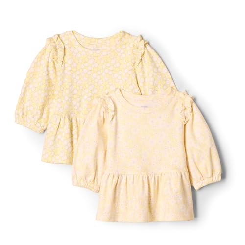 Amazon Essentials x Sofia Grainge Baby Mädchen Strickoberteil mit 3/4-Ärmeln, 2er-Pack, Runde Bäume/Zart Blumig, 18 Monate von Amazon Essentials