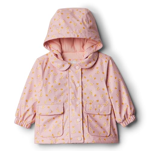 Amazon Essentials x Sofia Grainge Baby Mädchen Wasserabweisende Regenjacke, Hellrosa Giraffe, 6-9 Monate von Amazon Essentials