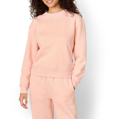Amazon Essentials x Sofia Grainge Damen Boxy Sweatshirt mit überschnittenen Schultern und Rundhalsausschnitt, Rosa, S von Amazon Essentials