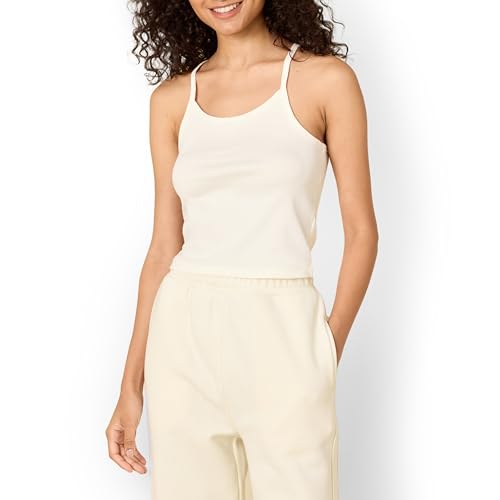 Amazon Essentials x Sofia Grainge Damen Kurzes Unterhemd aus Mikrostrick, Elfenbein, S von Amazon Essentials