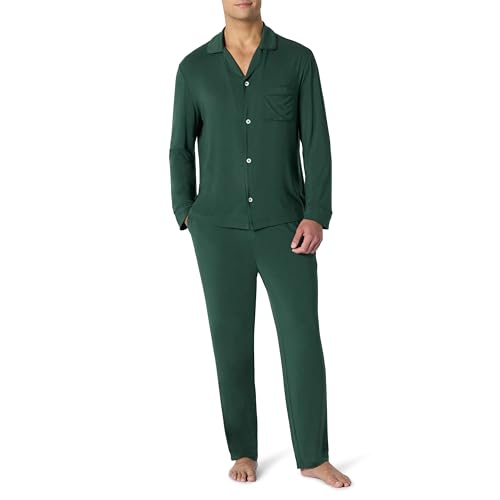 Amazon Essentials x Sofia Grainge Herren Pyjama-Set, Dunkelgrün, XXL von Amazon Essentials