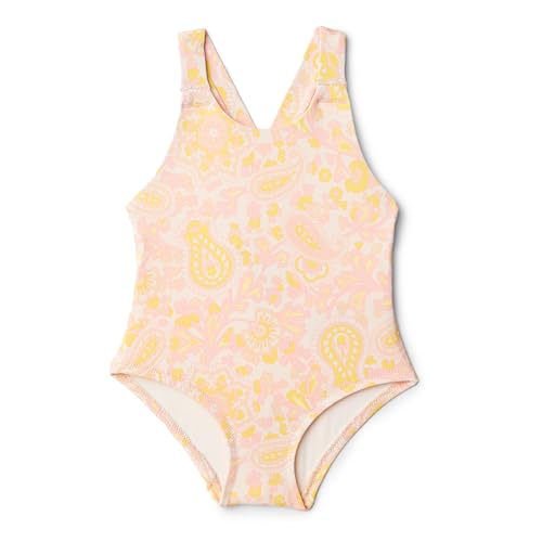 Amazon Essentials x Sofia Grainge Einteiliger Badeanzug für Mädchen, Muschelrosa Verziertes Paisley, 3 Jahre von Amazon Essentials