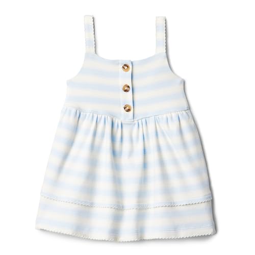Amazon Essentials x Sofia Grainge Freizeitkleid aus Strick für Mädchen, Blassblau Kühner Streifen, 3 Jahre von Amazon Essentials