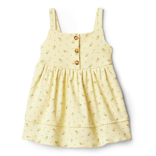 Amazon Essentials x Sofia Grainge Freizeitkleid aus Strick für Mädchen, Hellbronze Ditsy Blumen, 2 Jahre von Amazon Essentials