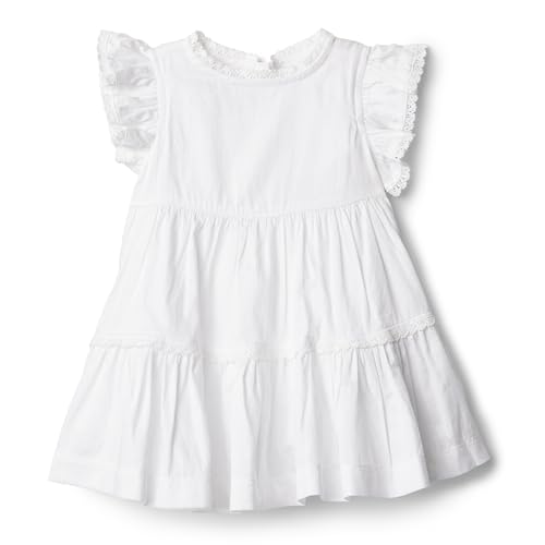 Amazon Essentials x Sofia Grainge Mädchen Gewebtes Kleid mit Rüschenärmeln, Weiß, 4 Jahre von Amazon Essentials