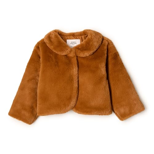 Amazon Essentials x Sofia Grainge Mädchen Kunstpelz-Jacke, Karamell, 3 Jahre von Amazon Essentials