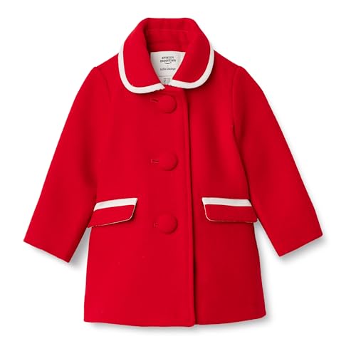 Amazon Essentials x Sofia Grainge Mädchen Mantel aus Wollmischung, Rot, 3 Jahre von Amazon Essentials