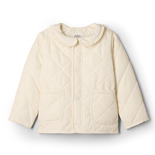 Amazon Essentials x Sofia Grainge Mädchen Mittelschwere Feldjacke mit Rüschen, Elfenbein, 3 Jahre von Amazon Essentials
