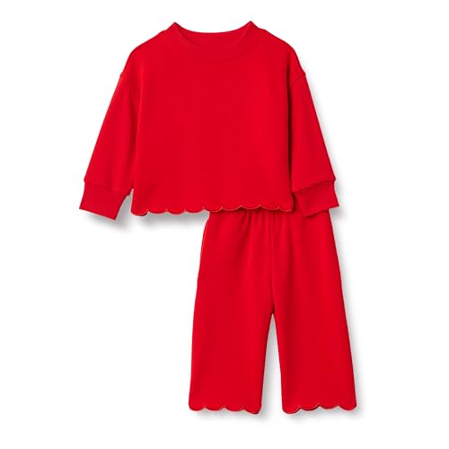 Amazon Essentials x Sofia Grainge Mädchen Set aus Hose und Oberteil aus French Terry, Rot, 3 Jahre von Amazon Essentials