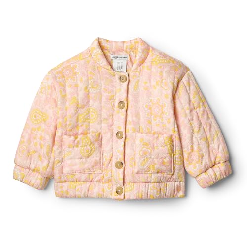 Amazon Essentials x Sofia Grainge Mädchen Steppjacke, Muschelrosa Verziertes Paisley, 4 Jahre von Amazon Essentials