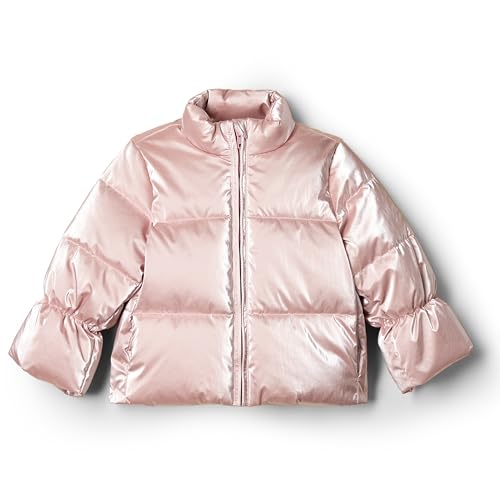 Amazon Essentials x Sofia Grainge Mädchen Steppjacke aus Taft, Metallic Light Pink, 2 Jahre von Amazon Essentials