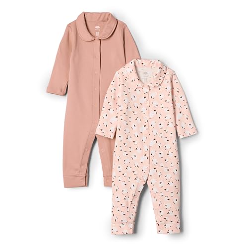 Amazon Essentials x Sofia Grainge Unisex Baby Fußloser Schlafanzug, 2er-Pack, Schaf/Terrakotta, 0-3 Monate von Amazon Essentials