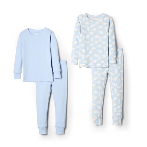 Amazon Essentials x Sofia Grainge Unisex Baby Eng anliegender Baumwoll-Schlafanzug, 2er-Pack, Eisbär/Hellblau, 24 Monate von Amazon Essentials