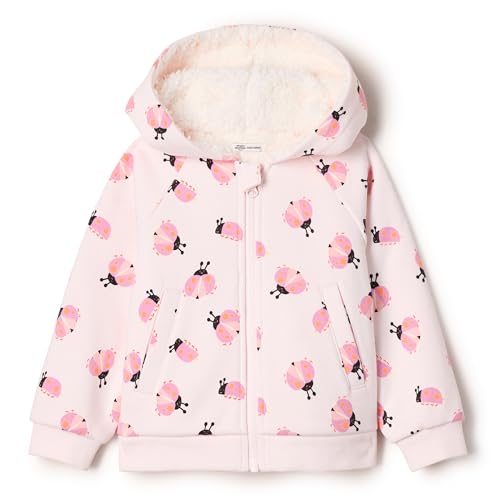 Amazon Essentials x Sofia Grainge Unisex Baby Kapuzenpullover mit Reißverschluss, Blassrosa Marienkäfer, 0 Monate von Amazon Essentials