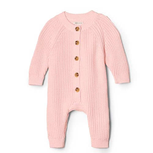 Amazon Essentials x Sofia Grainge Unisex Baby Spielanzug aus Strick, Hellrosa, 0 Monate von Amazon Essentials