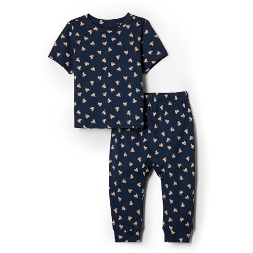 Amazon Essentials x Sofia Grainge Unisex Baby Set aus Hose und Top, Marineblau Kleine Häschen, 0-3 Monate von Amazon Essentials