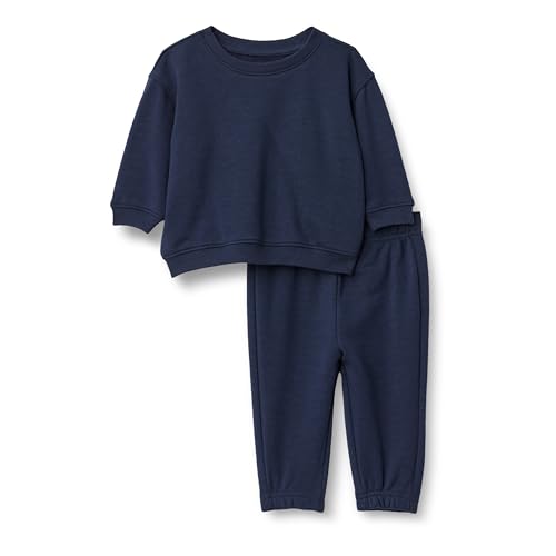 Amazon Essentials x Sofia Grainge Unisex Baby Set aus Sweatshirt und Jogginghose, Marineblau, 0-3 Monate von Amazon Essentials