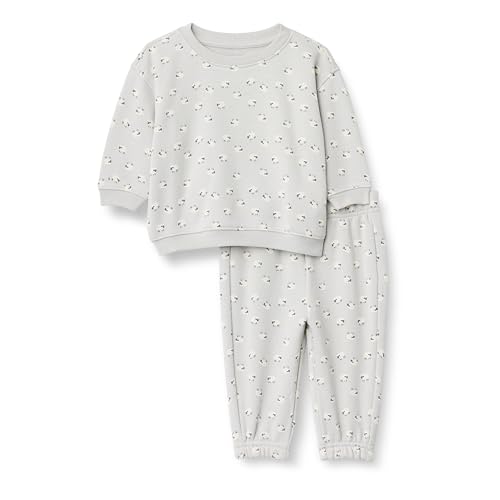 Amazon Essentials x Sofia Grainge Unisex Baby Set aus Sweatshirt und Jogginghose, Taubengrau Schaf, 6-9 Monate von Amazon Essentials