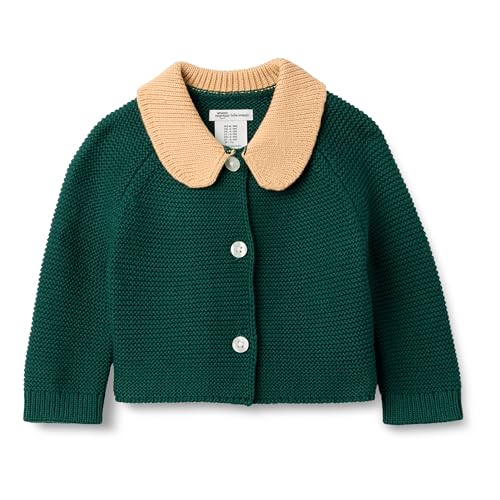 Amazon Essentials x Sofia Grainge Unisex Baby Sweatjacke mit Bubikragen, Dunkelgrün, 0-3 Monate von Amazon Essentials