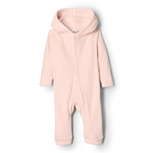 Amazon Essentials x Sofia Grainge Unisex Baby Velour-Overall mit Kapuze, Hellrosa, 0-3 Monate von Amazon Essentials